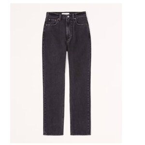 Abercrombie Curve Love The Mom High Rise Mom Jeans - Washed Black, Size 30